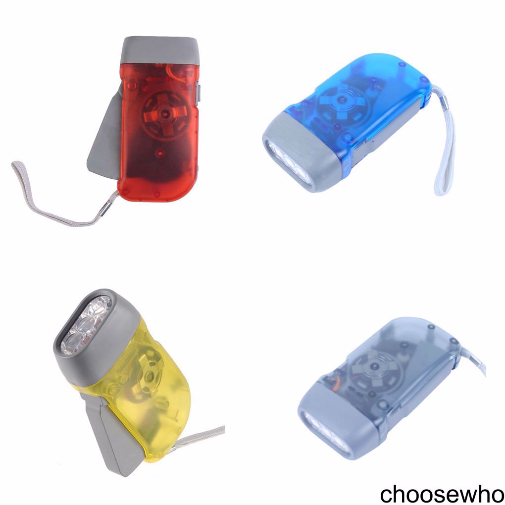 Tay bấm nguồn đèn pin 3 LED trong suốt cắm trại cầm tay ngoài trời