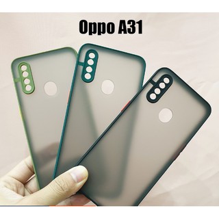 Ốp lưng nhám cho Oppo A31 2020 viền màu TPU chống sốc