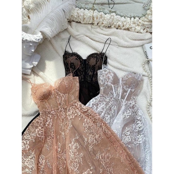 Đầm xoè ren ngắn dự tiệc công chúa cúp ngực TRIPBLE T DRESS - size M/L (kèm ảnh/video thật) MS294V