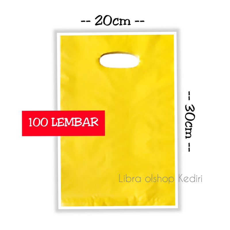 Bộ 100 Túi Nhựa Hình Bầu Dục Màu Trơn Kích Thước 20x30cm