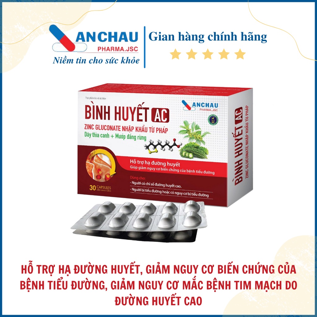 BÌNH HUYẾT AC viên uống hỗ trợ ổn định đường huyết, ngăn ngừa biến chứng bệnh tiểu đường