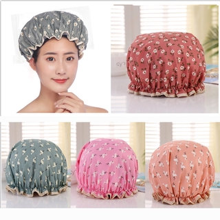 (Hàng Mới Về) Mũ Trùm Tóc Khi Tắm Hai Lớp Chống Thấm Nước Che tóc Phụ nữ Nguồn cung cấp Mũ tắm Phụ kiện phòng tắm K1K28