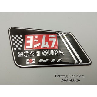 Tem yoshimura, tem nhôm dán pô Japan R11 nền đen đỏ