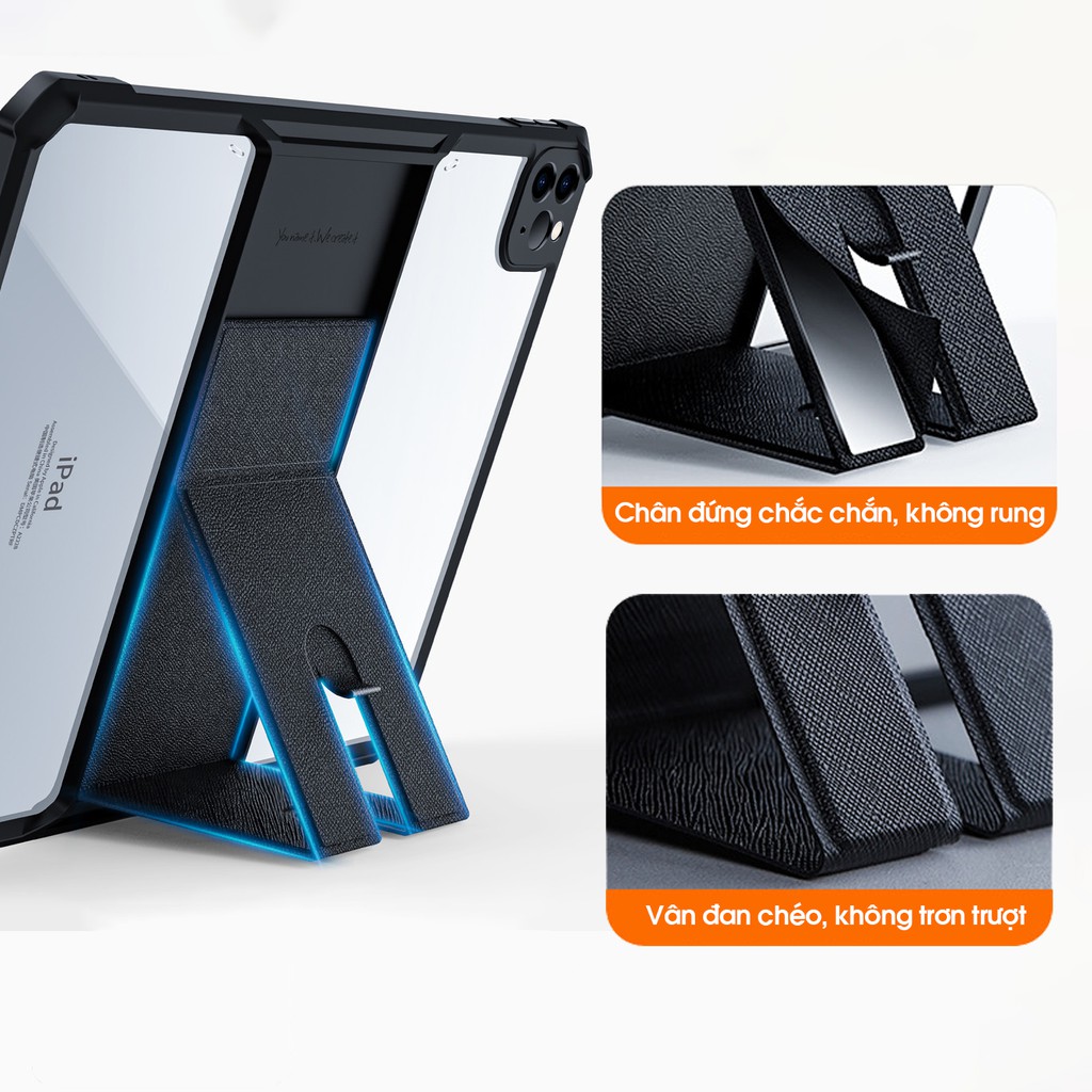 Ốp lưng XUNDD iPad Pro 11' / 12.9 inch , Chống shock, Mặt lưng trong suốt, Viền TPU, CÓ CHÂN ĐỨNG