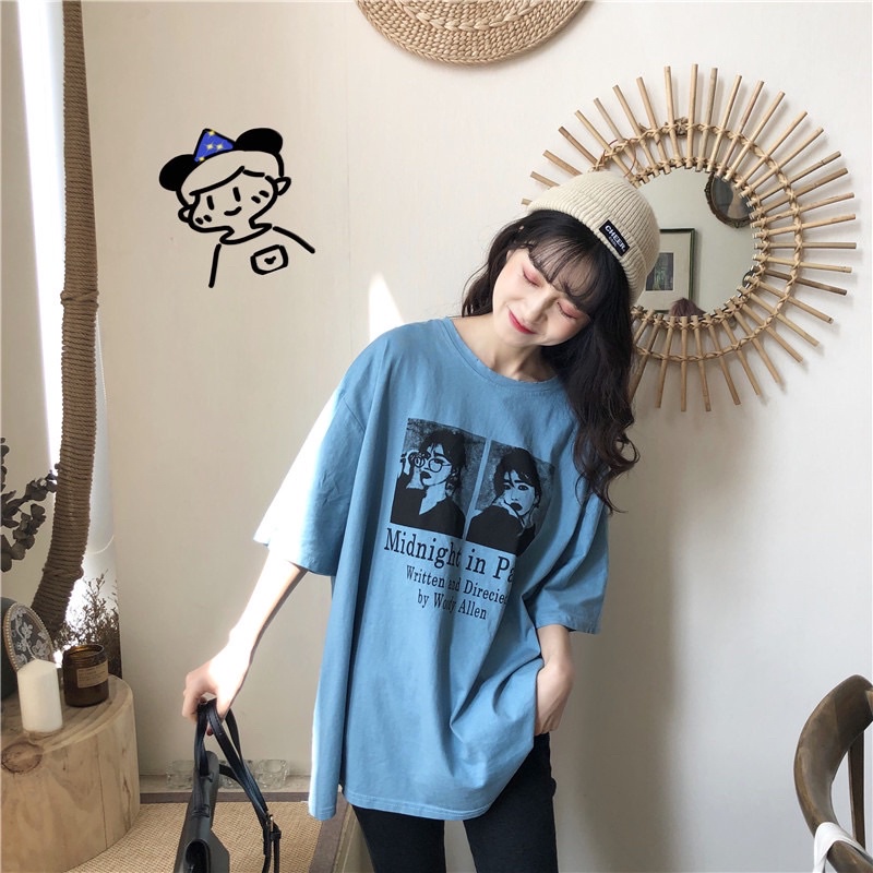 Áo phông nam nữ , áo thun studio1996 form rộng chất cotton in hình paris