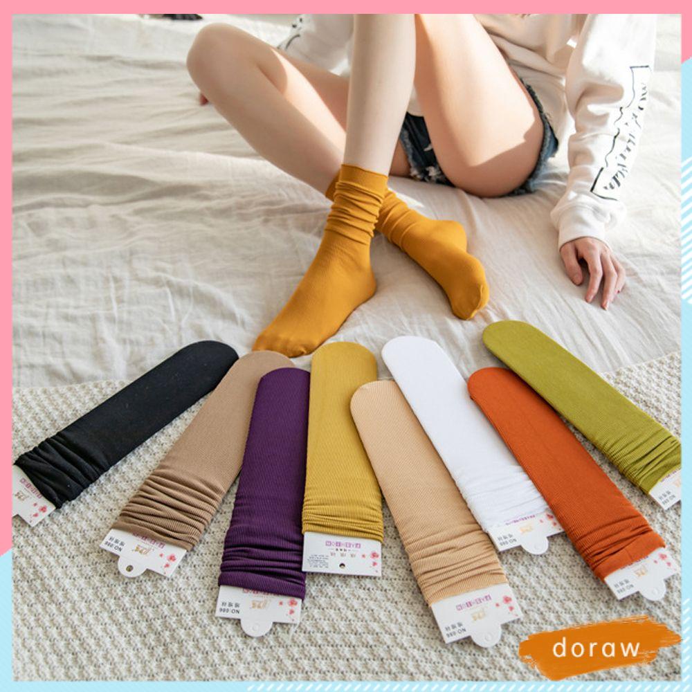 Vớ nữ mềm mại dài đến gối màu trơn thời trang mùa thu