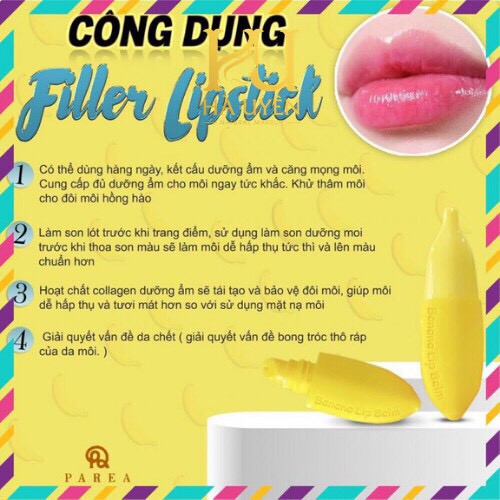 ☀[CÓ SẴN] Son Filler Collagen Chuối Khử Thâm Parea cùng son màu Chu Lipstick🍎 4.8