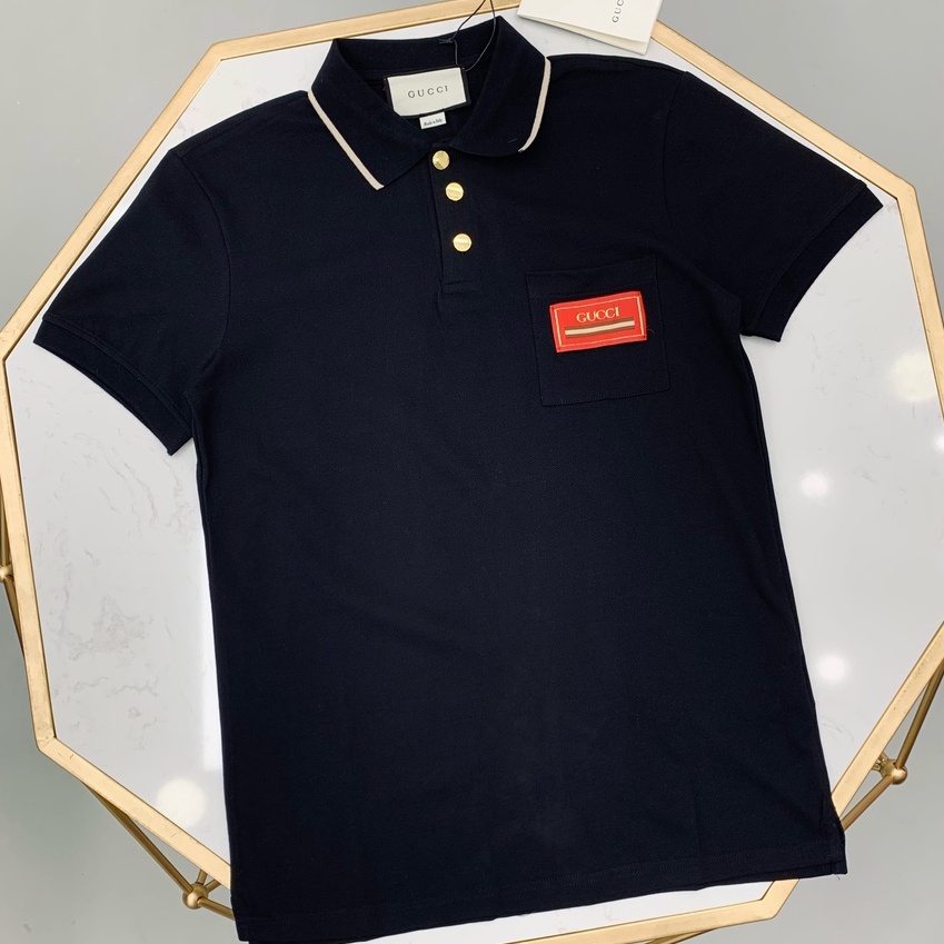 Áo polo Gucci logo tag ngực cúc vàng LA 1-1 on web