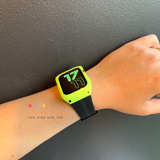 Combo Ốp Mặt + Dây Apple Watch Silicon Cao Cấp, Phong Cách Thể Thao Dành Cho Size 38mm 40mm 42mm 44mm 44mm