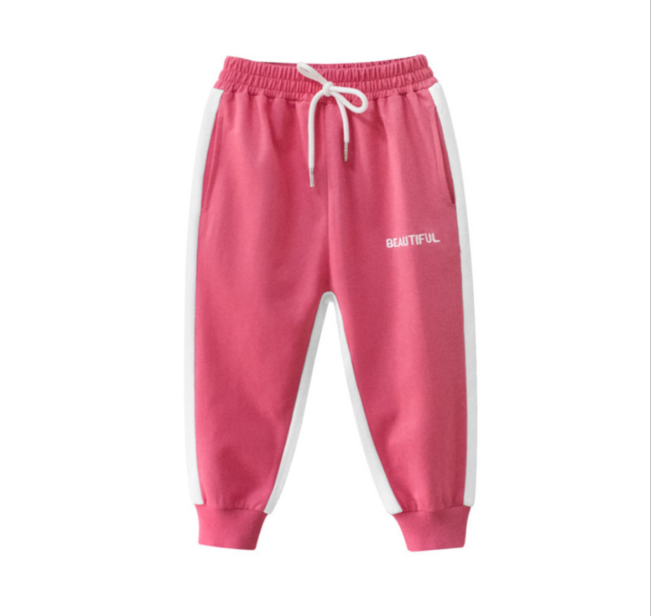 Children's Pants Trousers Sweatpants Boys and Girls Autumn and Winter Clothing Trousers Letter Printing 3 Colors Ready Stock