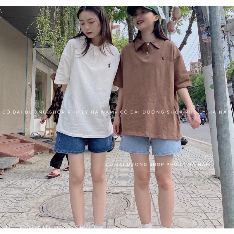Áo polo thêu logo chất cotton mát (hàng sẵn)
