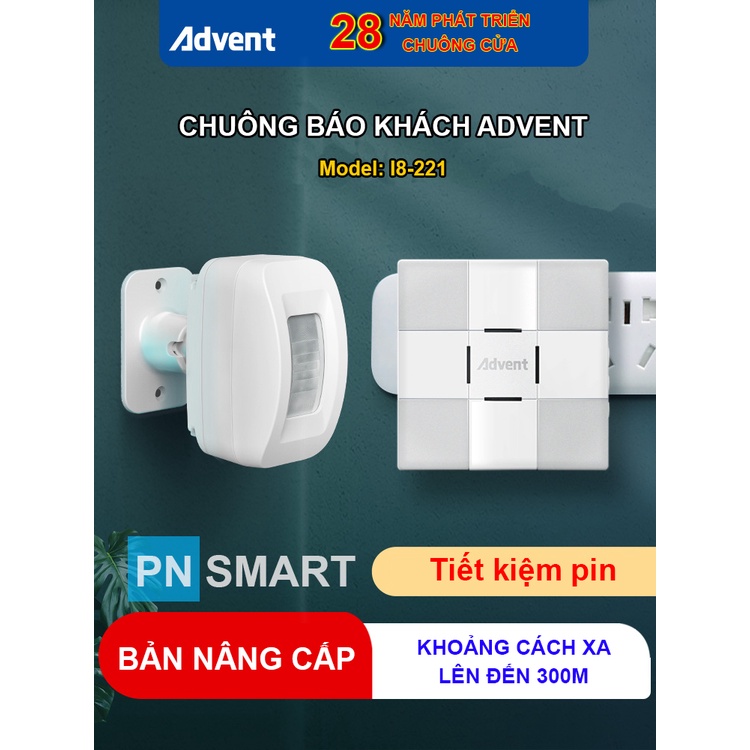 Chuông báo khách không dây ADVENT I8-221 dùng cho nhà ở, khách sạn, cửa hàng