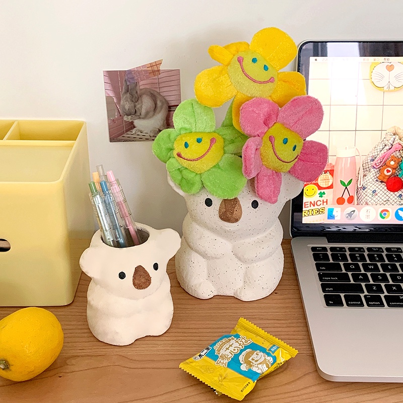 Lọ Cắm Bút Bằng Sứ Hình Gấu Koala Hoạt Hình Đáng Yêu Để Bàn Trang Trí