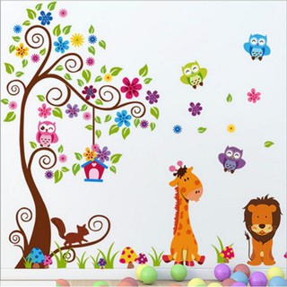 Decal dán tường vườn thú Sư tử nâu to nhất