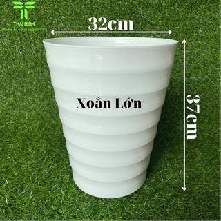 Chậu nhựa trồng cây Vân Xoắn [Cỡ Lớn] [Nhựa Dày] - Chậu Nhựa Thái Bình