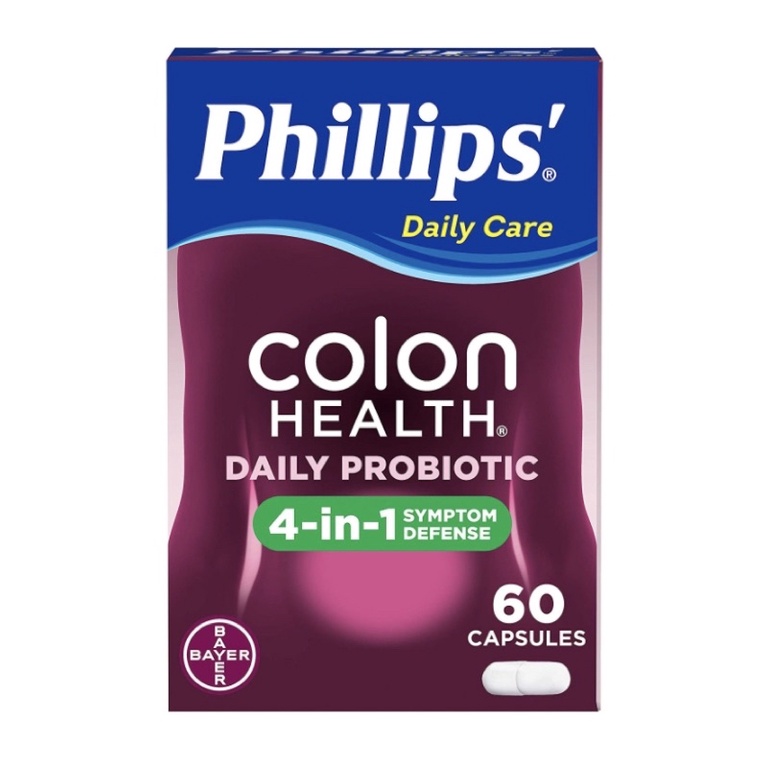 Viên đại tràng vi sinh detox đường ruột Colon Health Daily Probiotics 4 in 1 Phillips' 60 viên USA