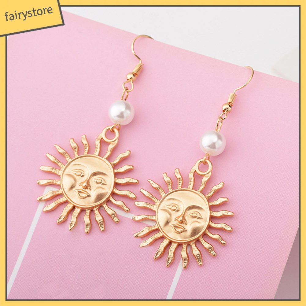 Hoa tai kiểu dáng mặt trời mỉm cười thời trang cá tính