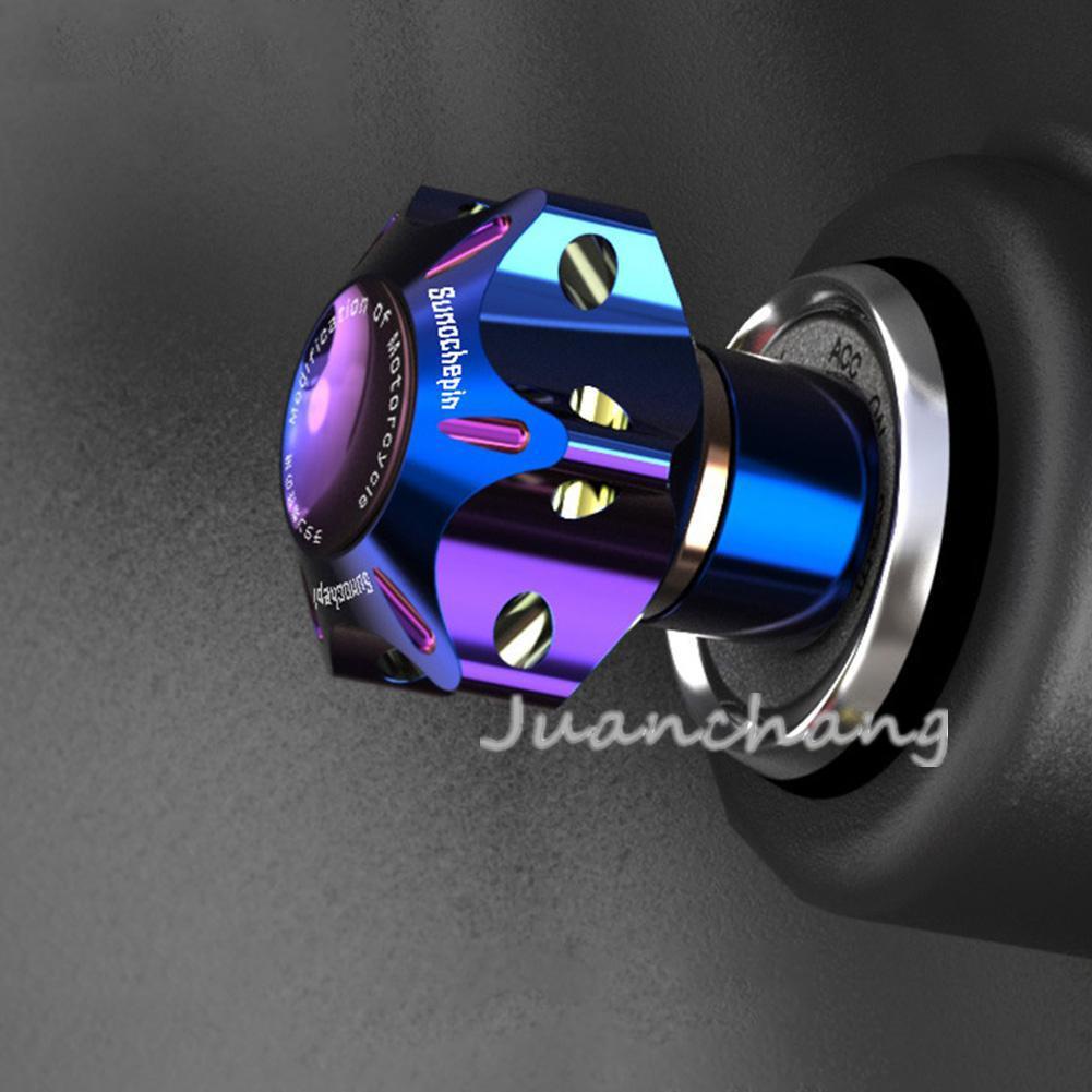 Vỏ Bọc Chìa Khóa CNC Bằng Titan Hình Lục Giác Màu Xanh Dương Cho Xe Mô Tô Cafe Racer