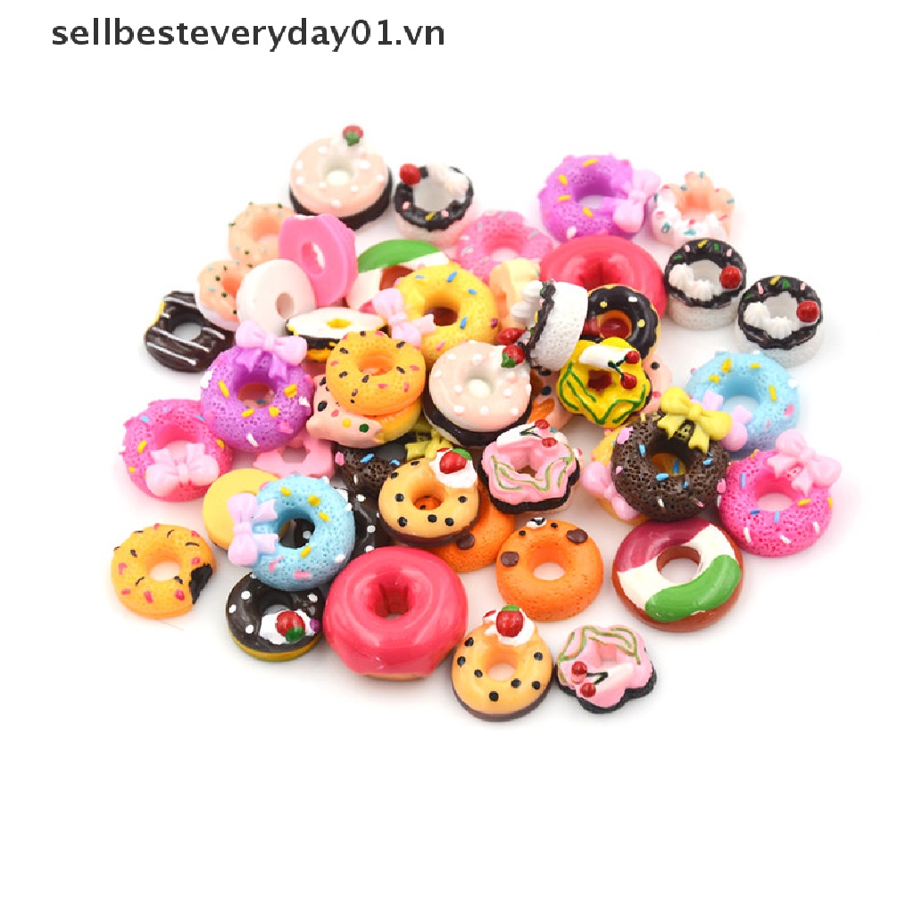 Set 10 mô hình bánh donut trang trí điện thoại độc đáo