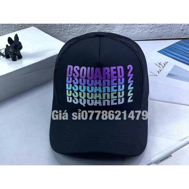 Mũ kết lưỡi trai thể thao dù phối lưới in chữ DSQUARED unisex thời trang