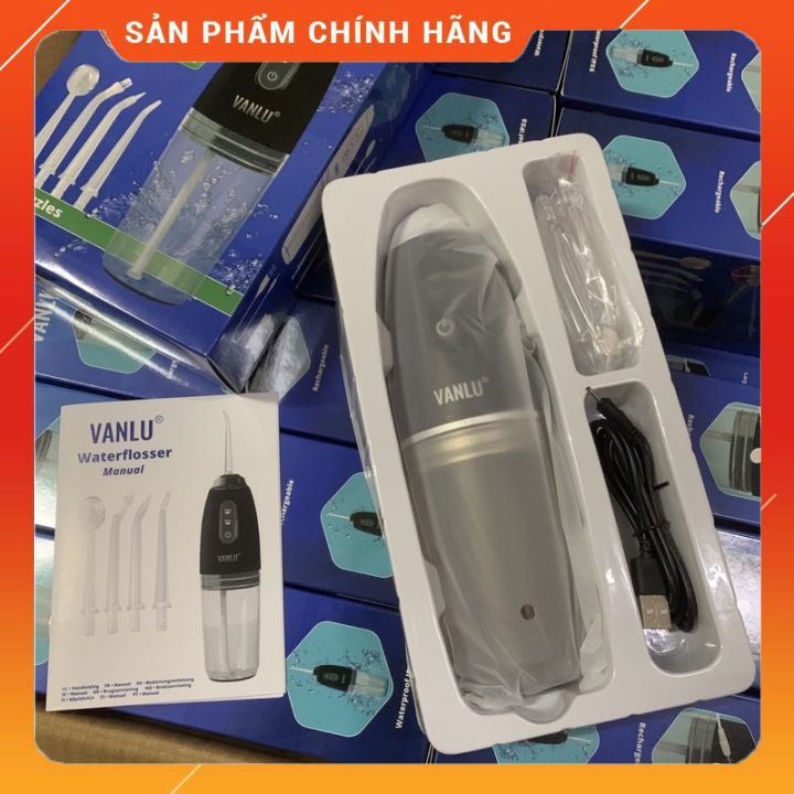 Máy Tăm Nước Vanlu Optismile Hàng Chính Hãng Thương Hiệu Đức Fullbox, Tặng Kèm 4 Đầu Thay Làm Sạch Răng Miệng, Tiện Lợ