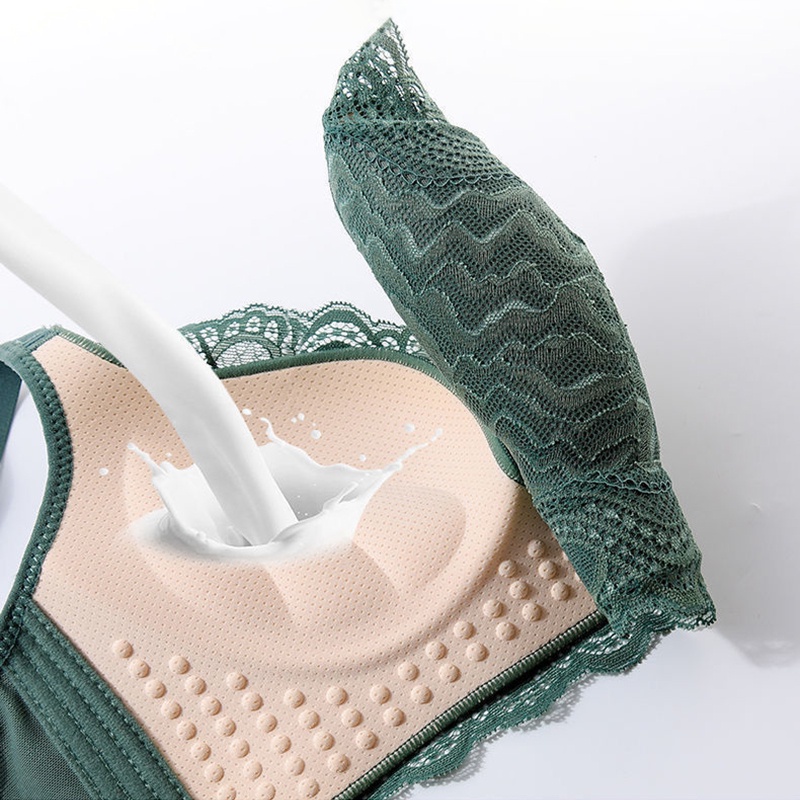 Áo lót ren AOWEINISI không gọng có mút nâng ngực thoáng khí quyến rũ dành cho nữ