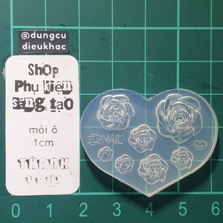 Khuôn silicon -  7 size hoa hồng 3d nail 🌹🌹🌹