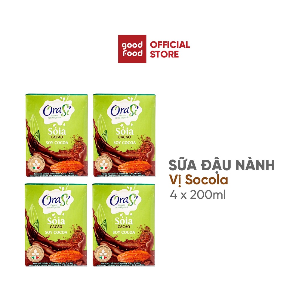 [Mã BMBAU50 giảm 7% đơn 99K] Lốc 4 hộp sữa hạt Orasi Socola 200ml