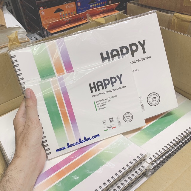[DA ĐEN] Sổ Vẽ Happy Artist 300gsm - 15 Sheet