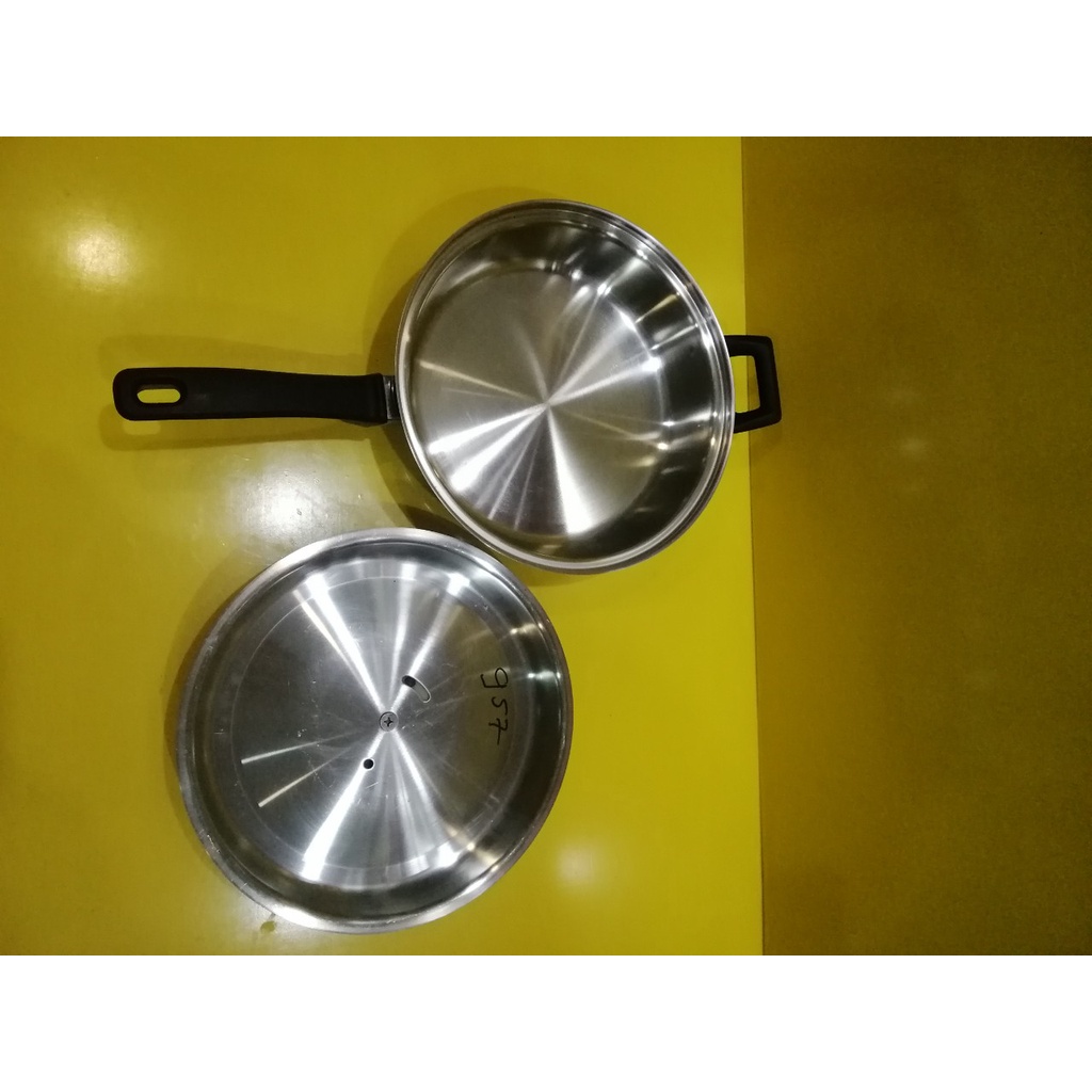 Chảo inox nội địa Nhật dày nặng, size 27cm, cao 6cm (mã 957), Dùng được bếp từ