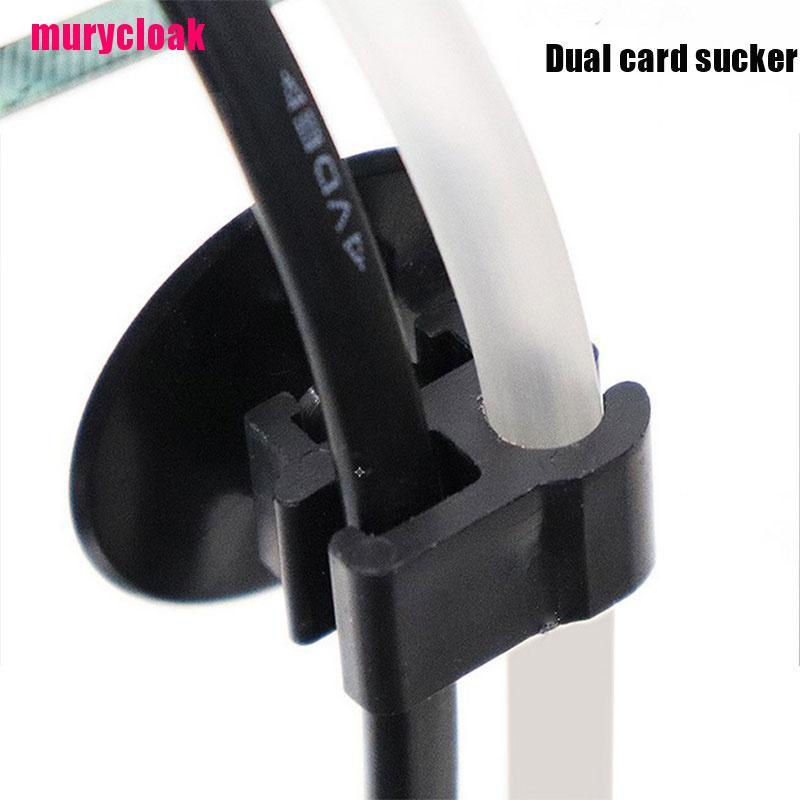 【mur】5pc Black Aquarium Suction Cup Clip Oxygen Tube Power Cord Buckle Fish Tank Wire