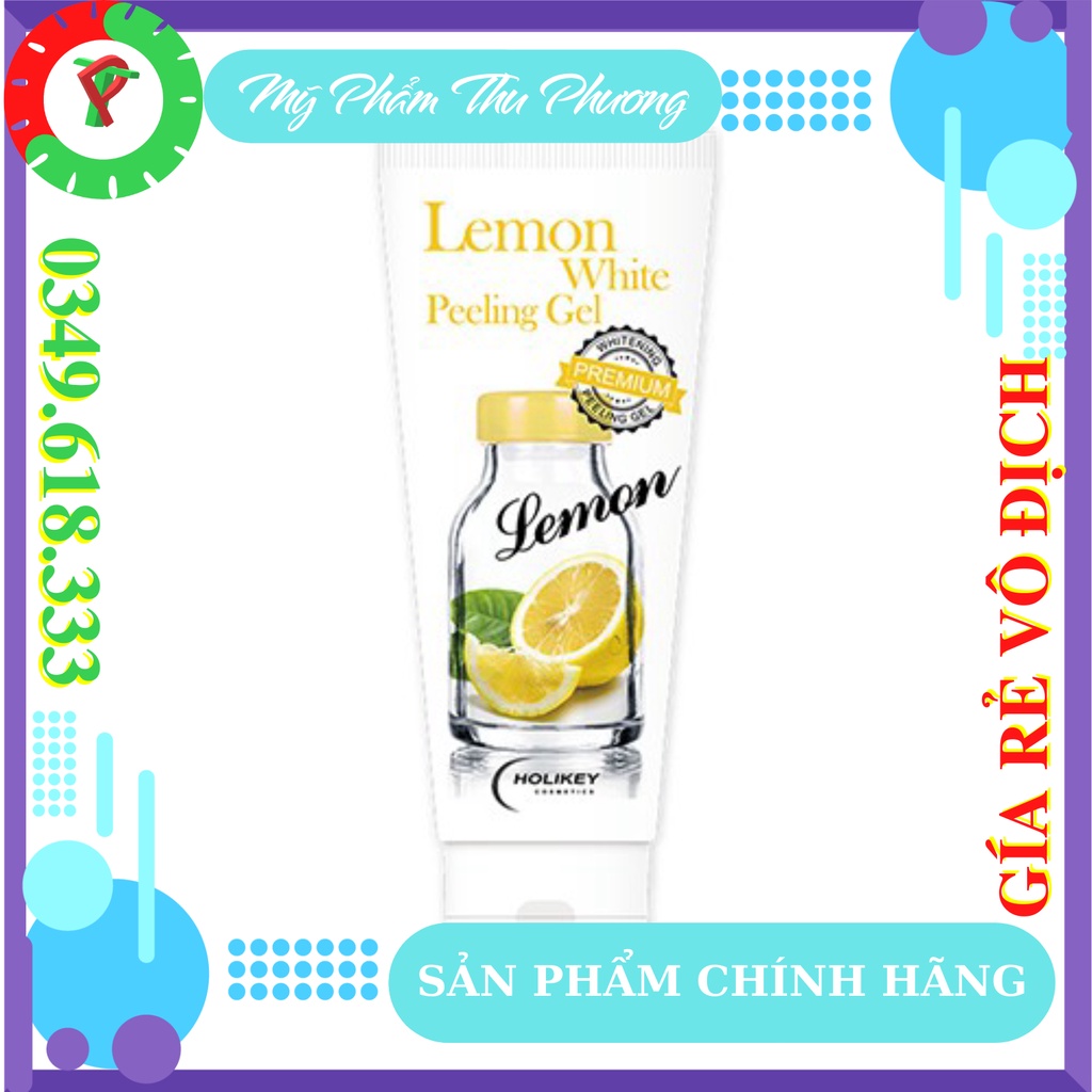 Tẩy Tế Bào Chết Da Mặt Hàn Quốc Tại Nhà Cho Da Dầu Mụn Tự Nhiên Chanh Holikey Lemon White Peeling Gel