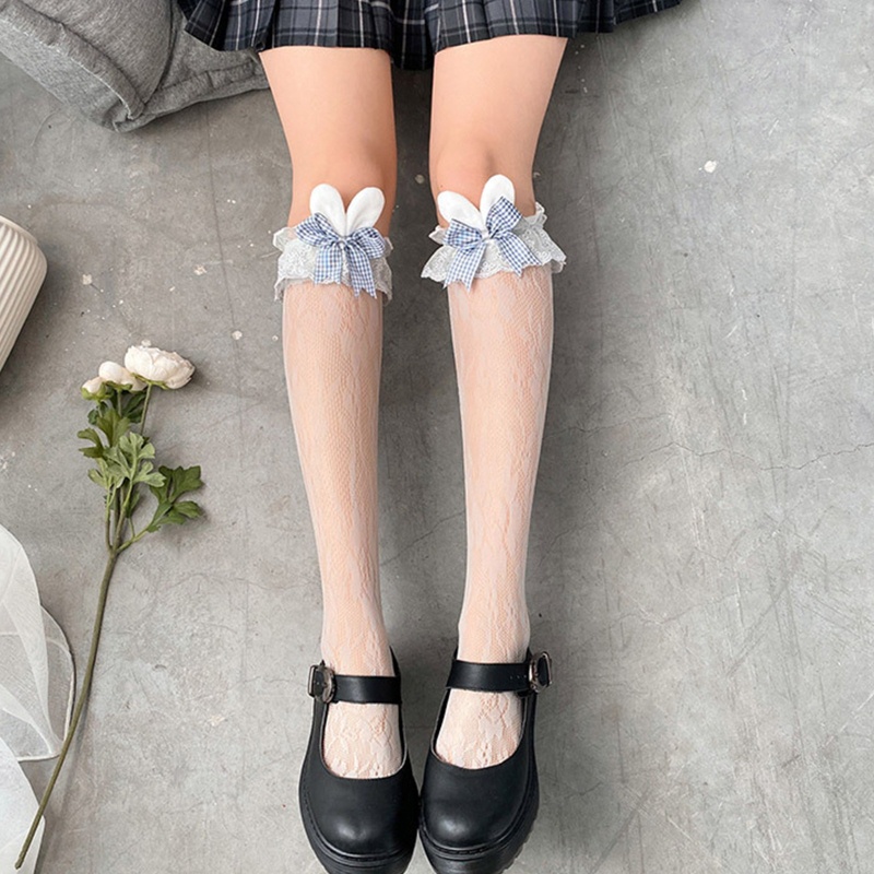 Youyo Vớ Lưới Phối Ren Đính Nơ Phong Cách Lolita Nhật Bản Dễ Thương Cho Nữ
