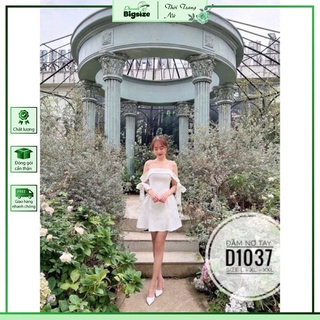 Bigsize đầm trễ vai nơ tay d1037