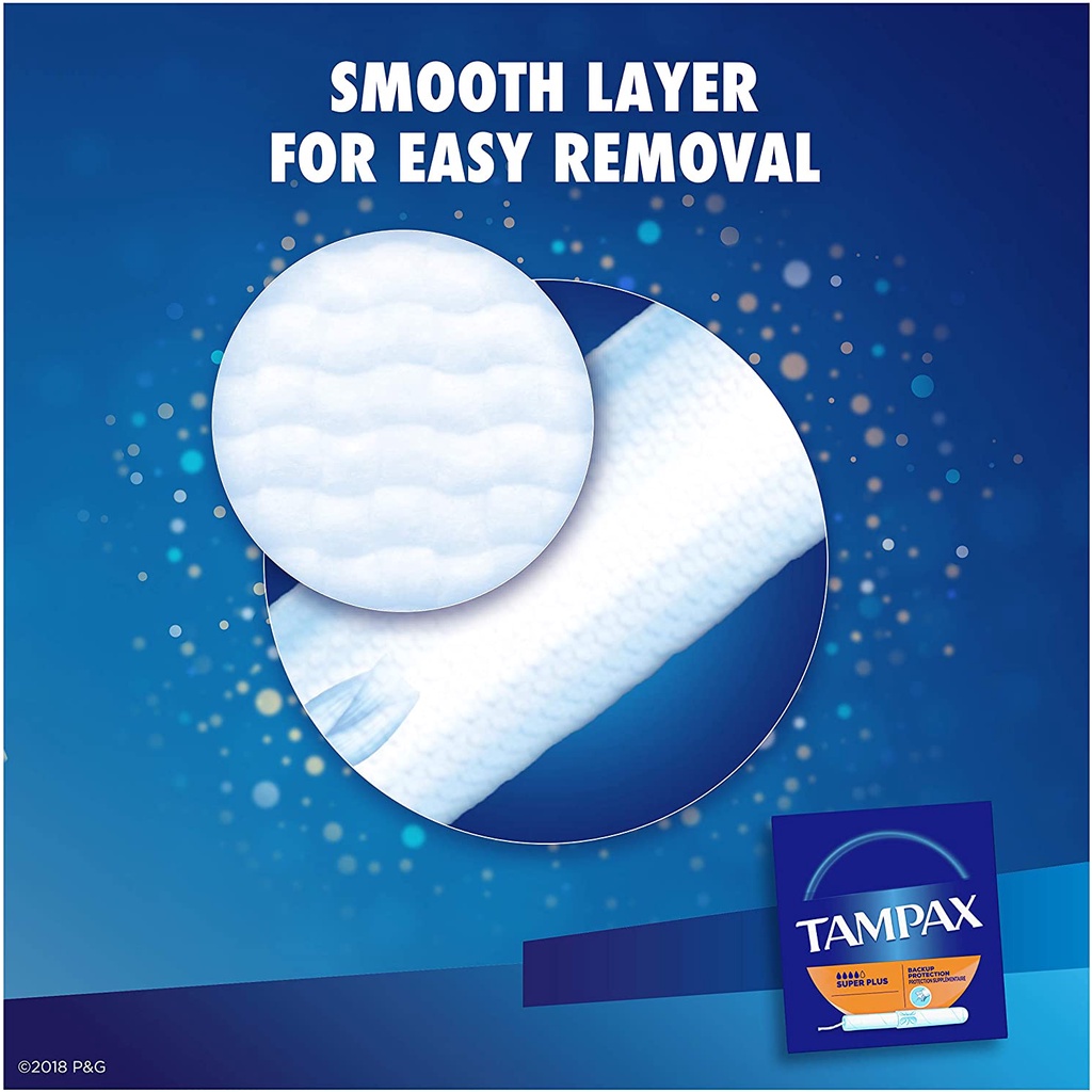 Tampax Cardboard Tampon Super Plus loại 4 giọt 40 miếng cán giấy không mùi