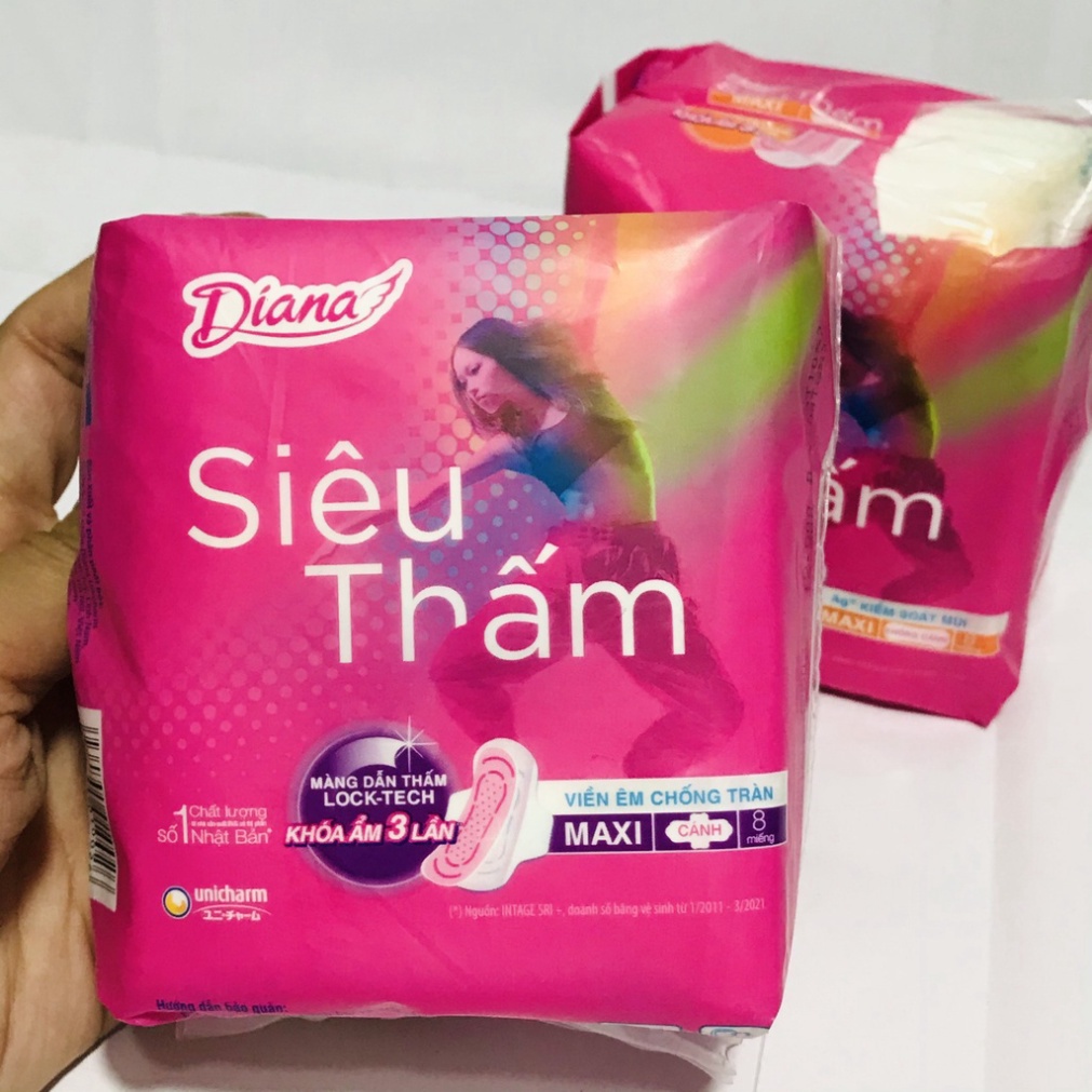 Băng vệ sinh Diana Siêu Thấm Maxi Cánh/ Không Cánh