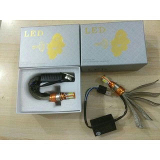 Đèn Pha Led 2 Tim H4 Râu Tản Nhiệt