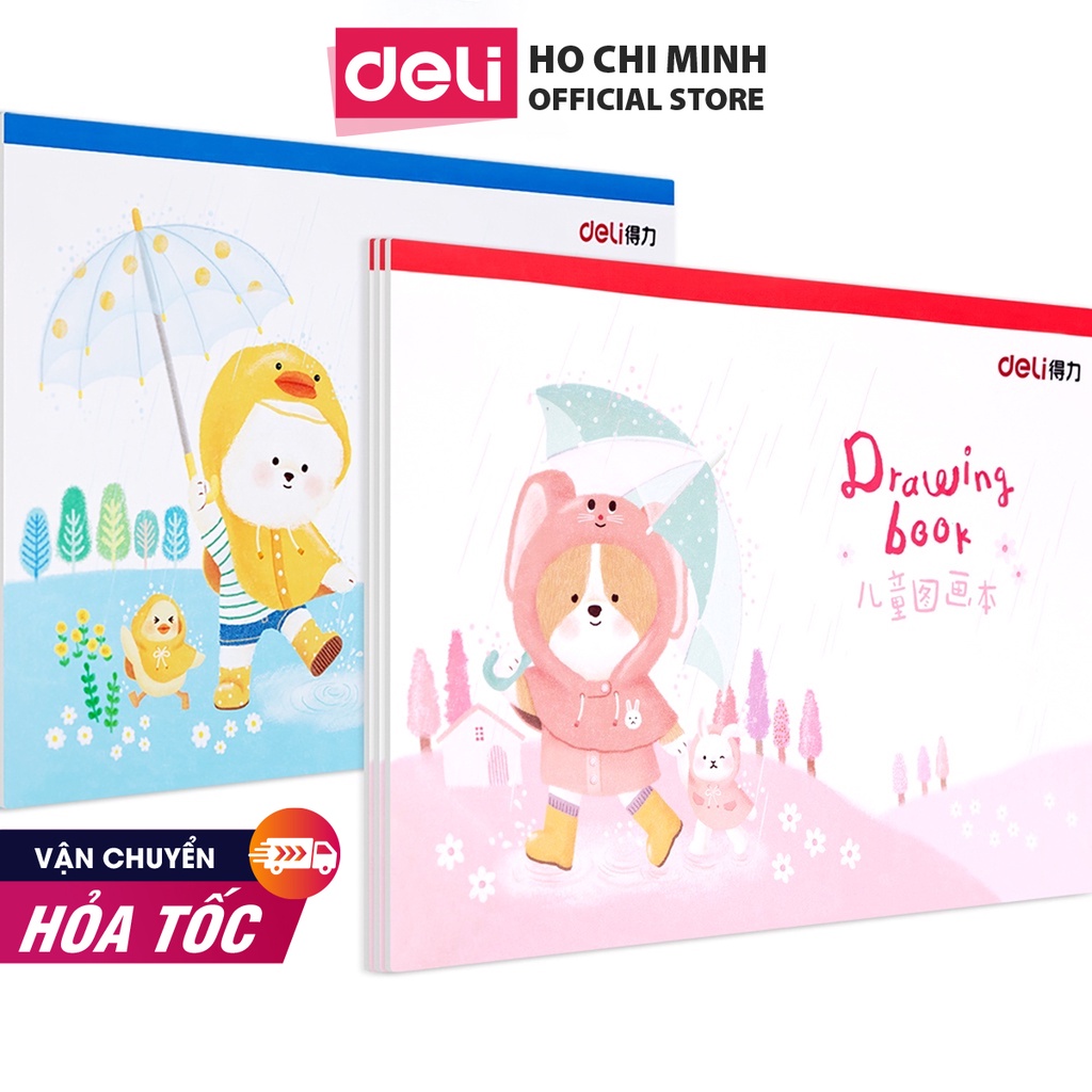 Vở Vẽ A4 Học Sinh A4 20 Tờ Deli - Nhiều Màu Sắc Phù Hợp Cho Các Bé Vẽ Tranh Tô Màu Sáp Bút Chì Màu