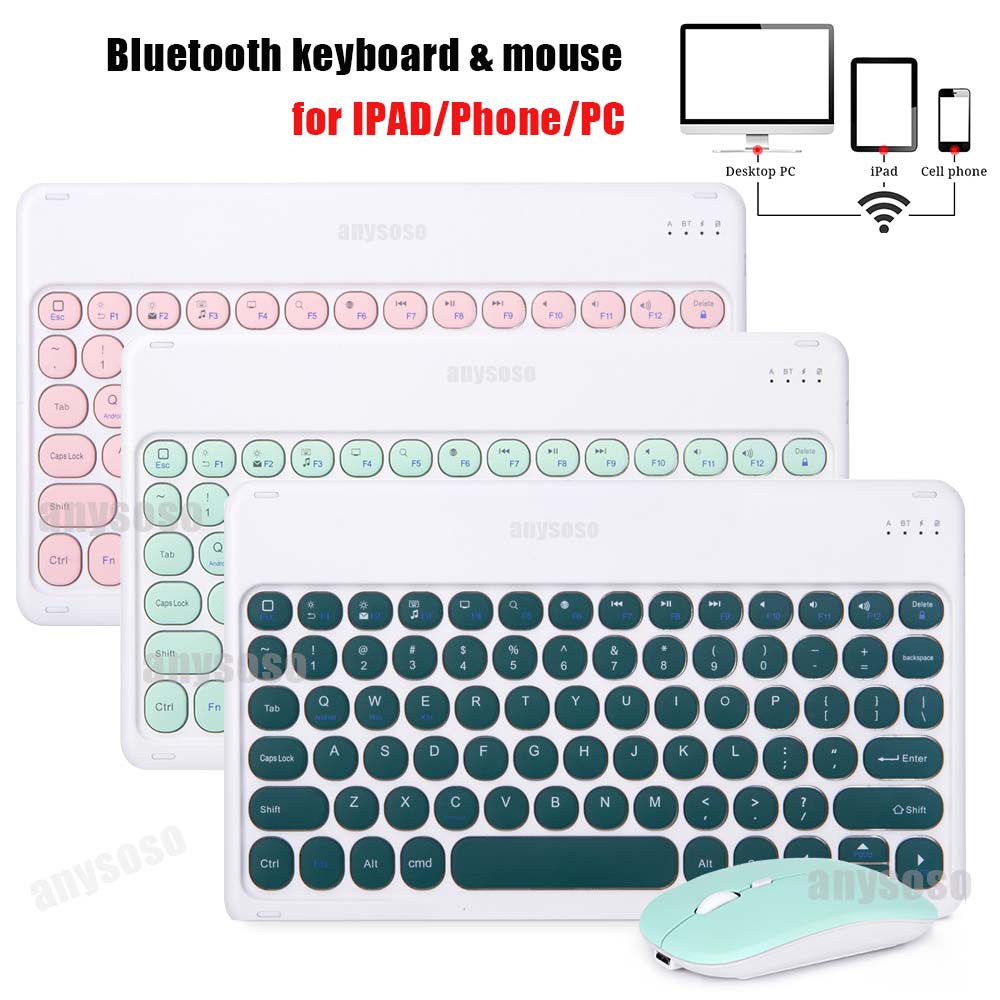 Bộ bàn phím và chuột bluetooth ko dây 10 inch có thể sạc lại sử dụng cho tablet táo ĐT và máy tính