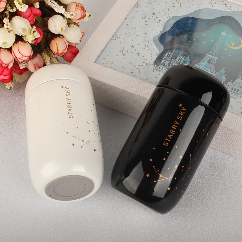 Bình ly giữ nhiệt STAR SKY phong cách Hàn Quốc chất liệu Inox 304 cao cấp dung tích 220ml nhỏ gọn tiện lợi Ráp