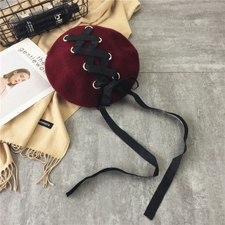 beret mũ nón đan dây chéo
