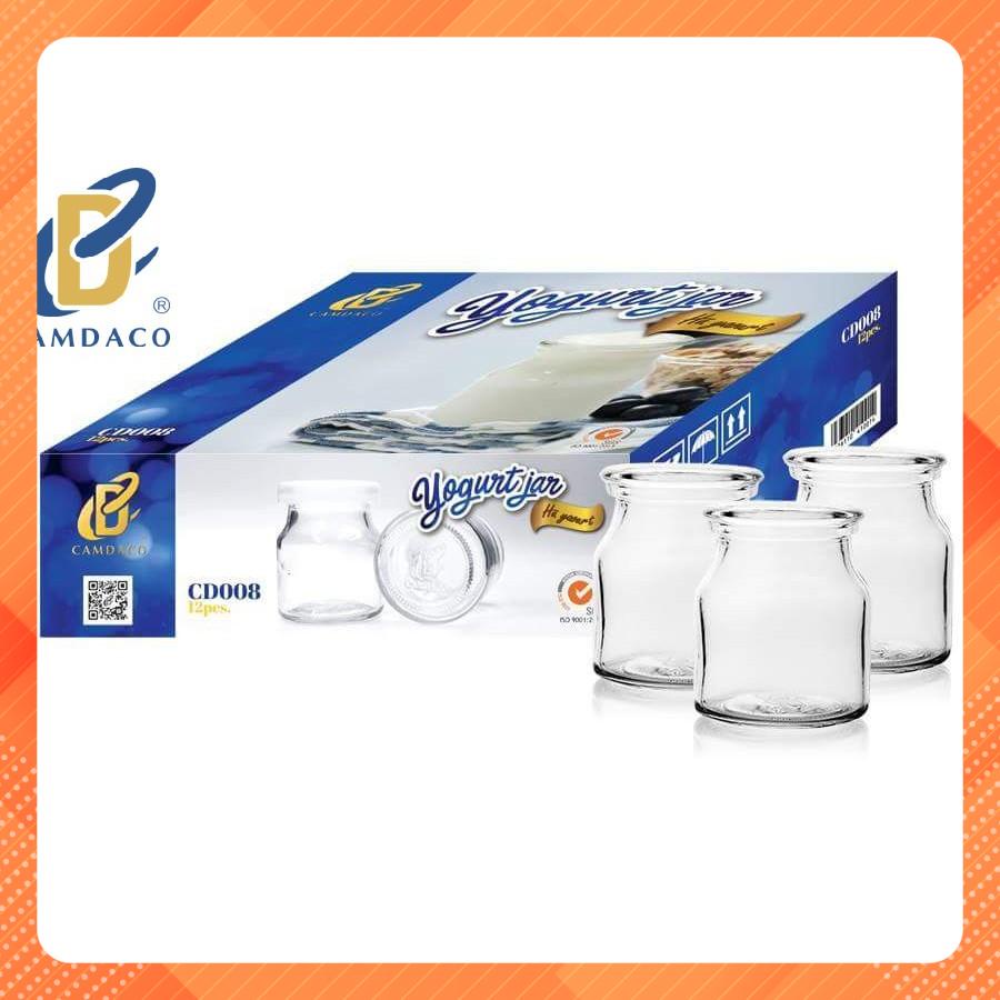 FREESHIP TOÀN QUỐC 50K - BỘ 12 HŨ THỦY TINH LÀM SỮA CHUA 100ML Camdaglassco