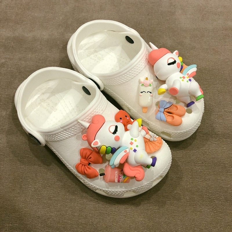 SET CHARM UNICORN TRẮNG TRANG TRÍ DÉP SỤC