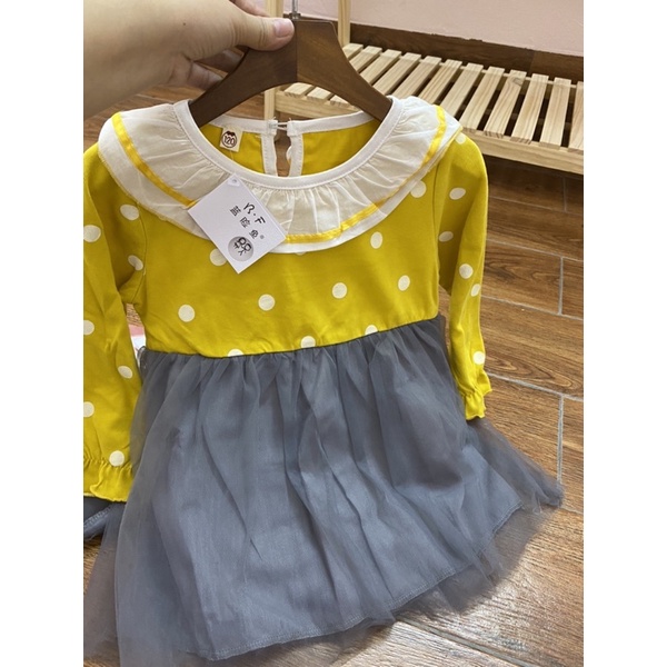 Váy Chấm Bi Cho Bé Gái Size 0-3 Tuổi