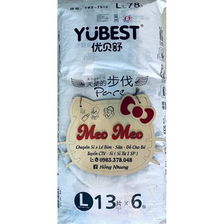 Bỉm yubest angle nội đia Trung S90 ,M84, L78, XL72, XXL66