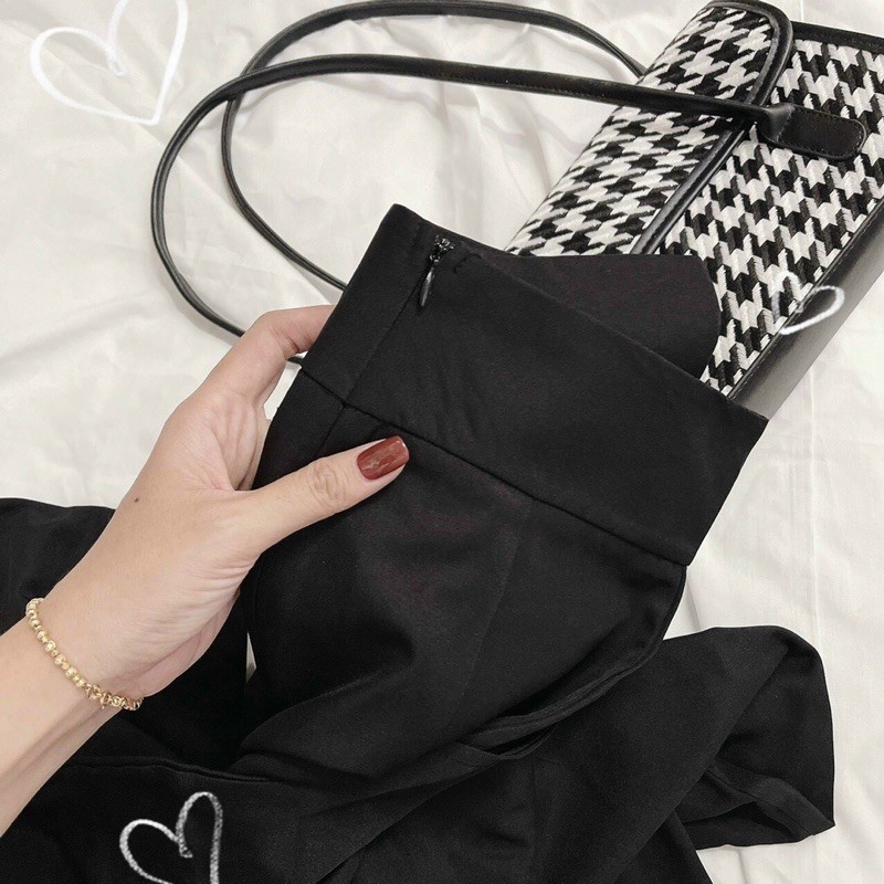 2476 QUẦN SUÔNG TÂY ĐEN ỐNG RỘNG KÉO KHOÁ | BigBuy360 - bigbuy360.vn