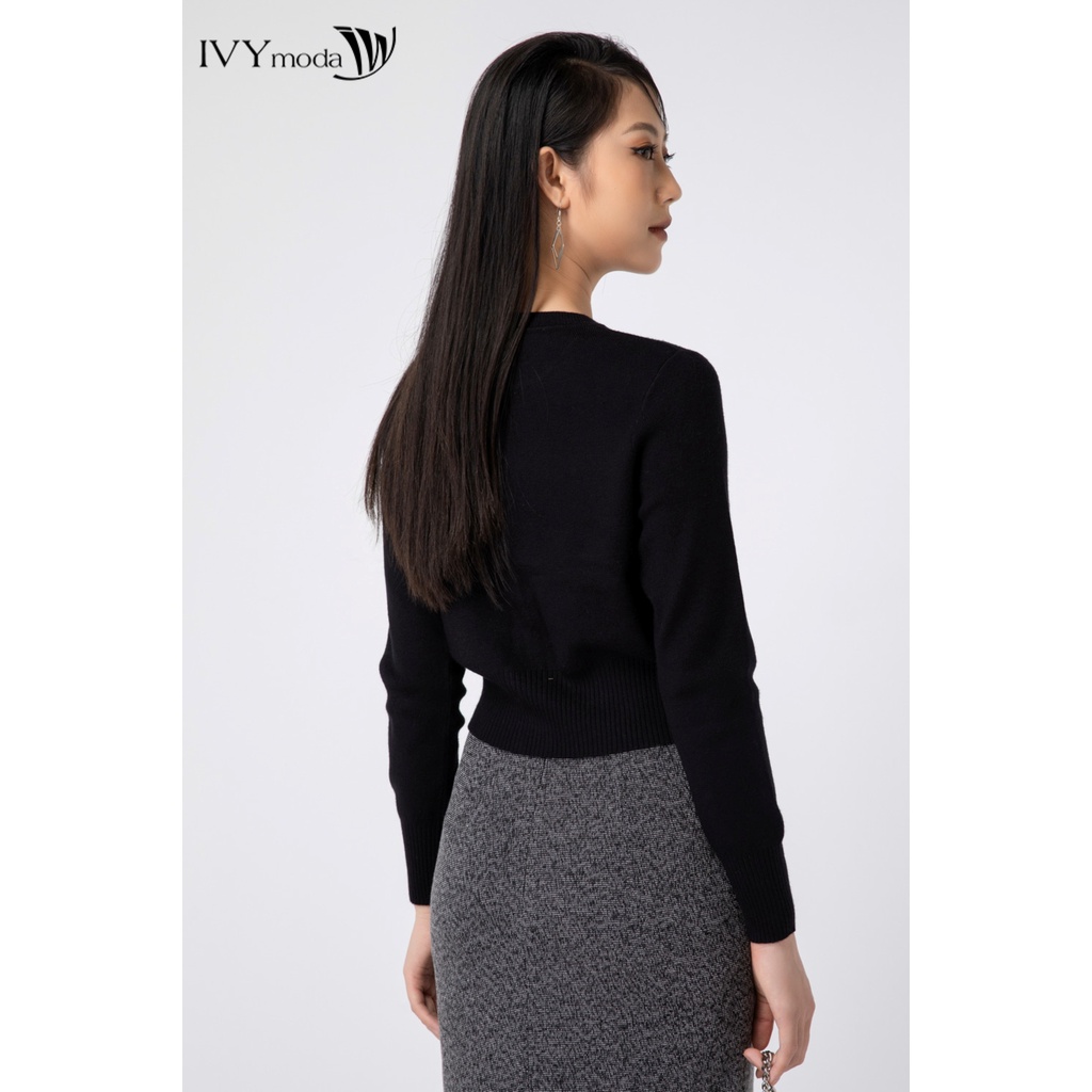 [NHẬP WABRTL5 GIẢM 10% TỐI ĐA 50K ĐH 250K ]Áo cardigan len nữ khuy ngọc IVY moda MS 77B7955