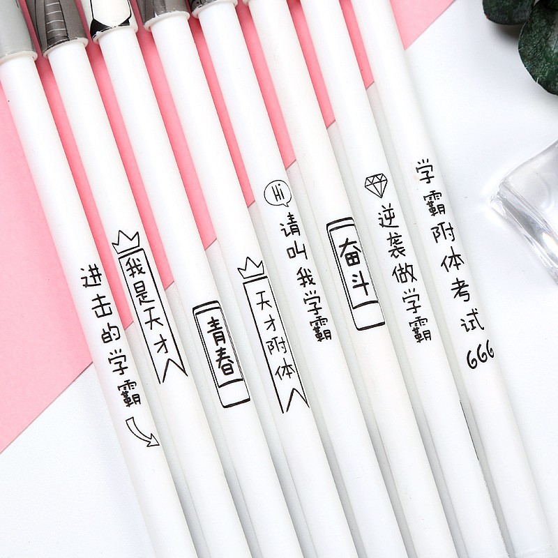 Bút Mực Đen Ngòi 0.5mm In Chữ Vui Nhộn Tiện Dụng