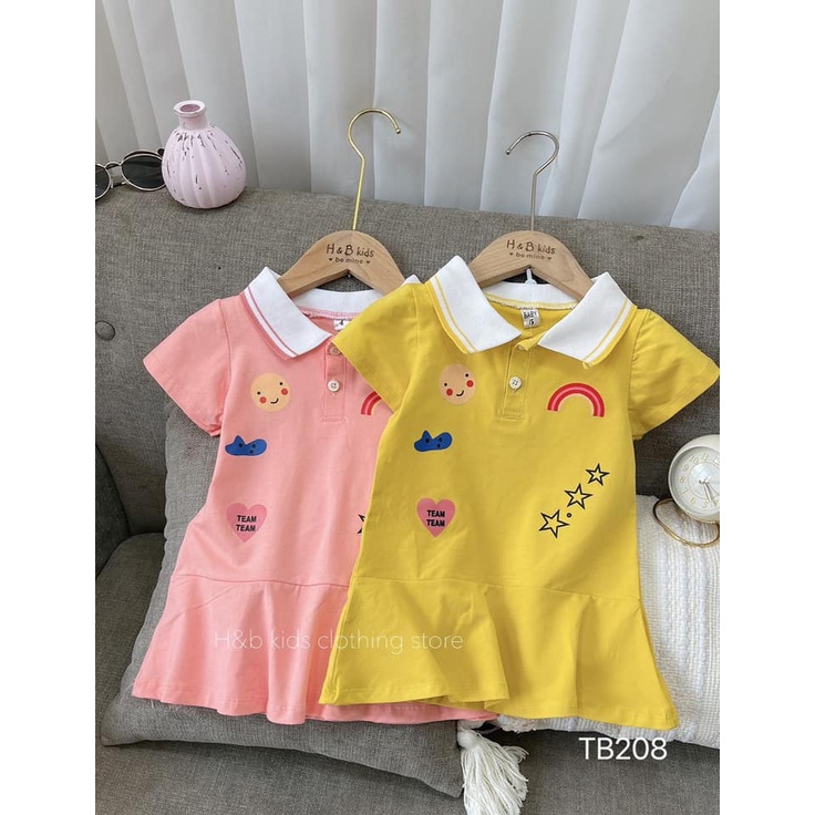 Váy cotton cộc tay dáng đuôi cá cực xinh cho bé gái