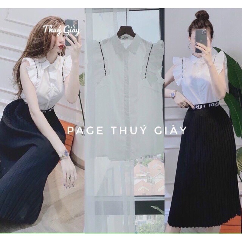 [Vải ko lộ áo trong] Áo sơ mi trăng tay bèo sơ mi cộc tay ngắn tay, | BigBuy360 - bigbuy360.vn